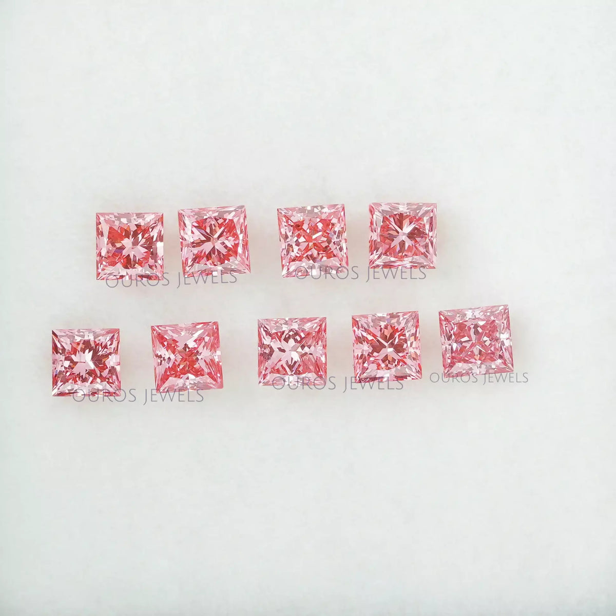 0.32 Carat Each Pink Princess Lab Grown Diamond