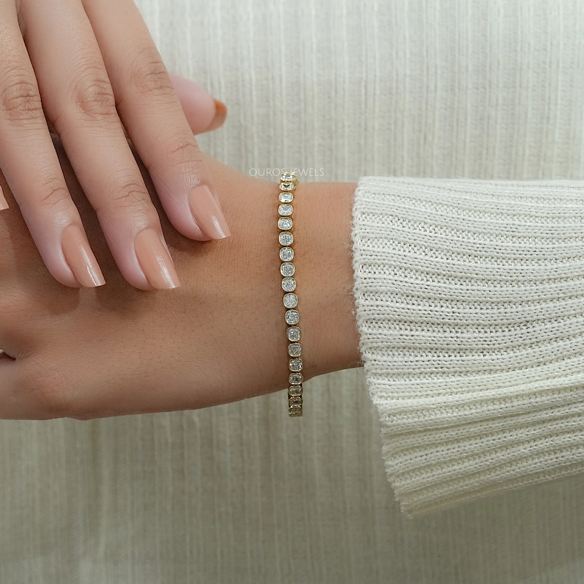 Cushion Lab Grown Diamond Tennis Bracelet Bracelet
