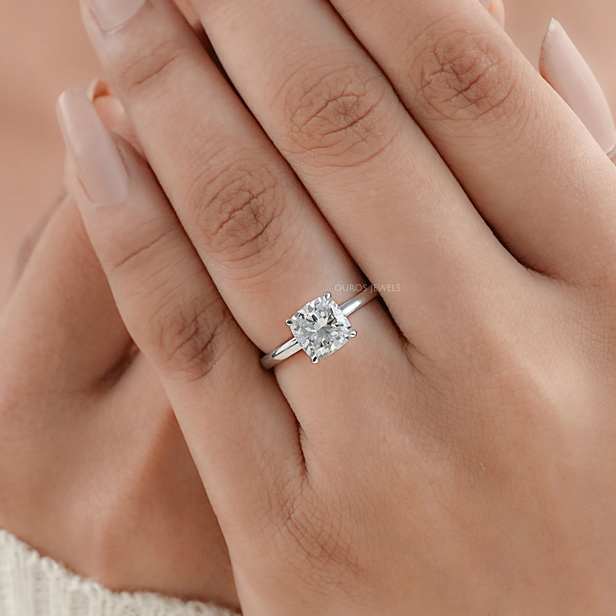 IGI Certified Cushion Cut Engagement Ring Ring