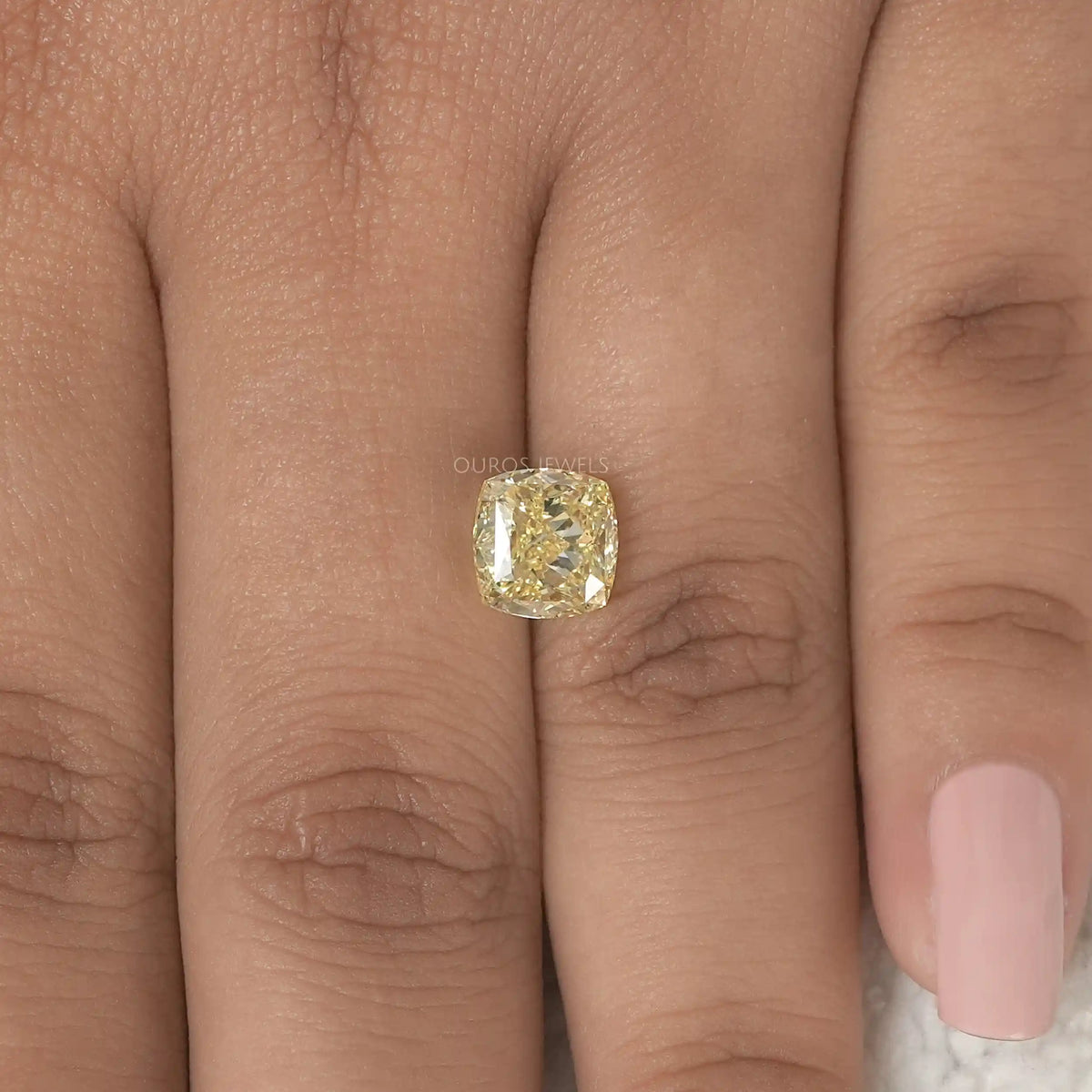 Fancy Vivid Yellow Cushion Loose Lab Grown Diamond