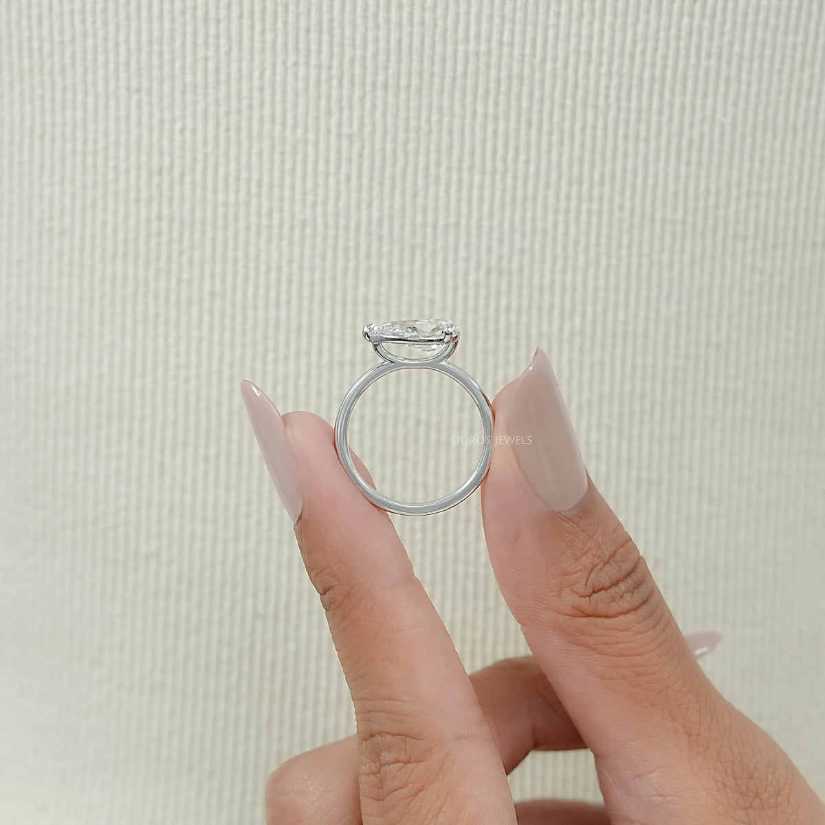East West Pear Diamond Solitaire Engagement Ring Rings