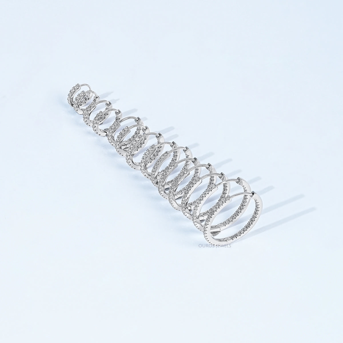 Lab Grown Round Diamond Hoop Earrings Earring