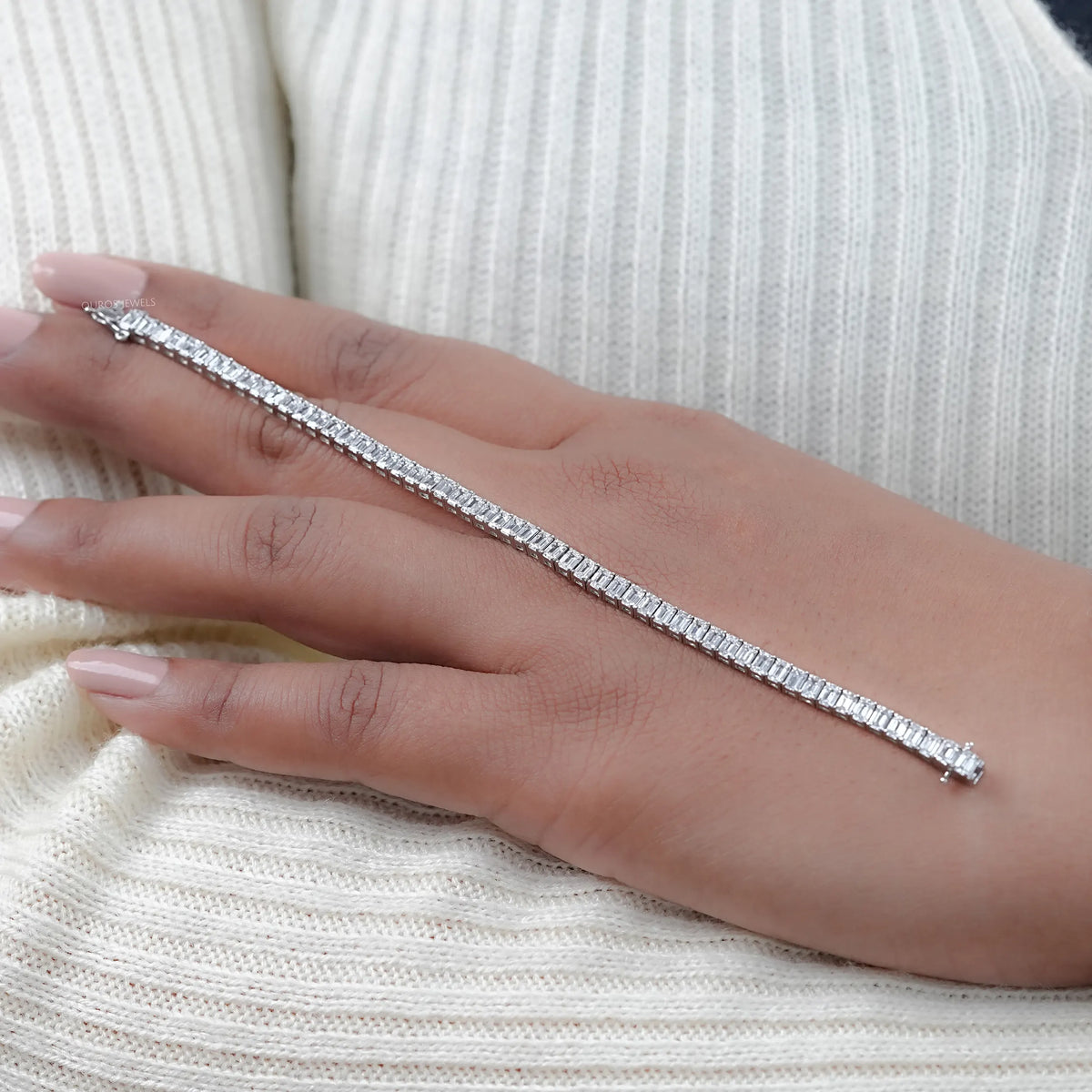Emerald Lab Grown Diamond Tennis Bracelet Bracelet