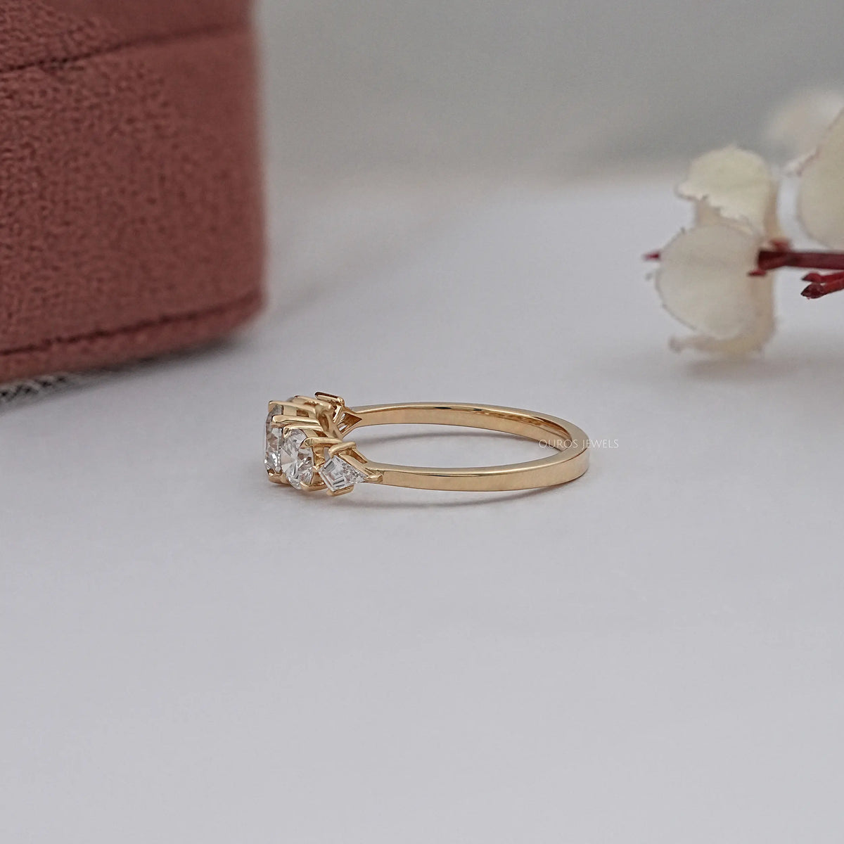 Five Stone Round And Kite Lab Diamond Engagement Ring