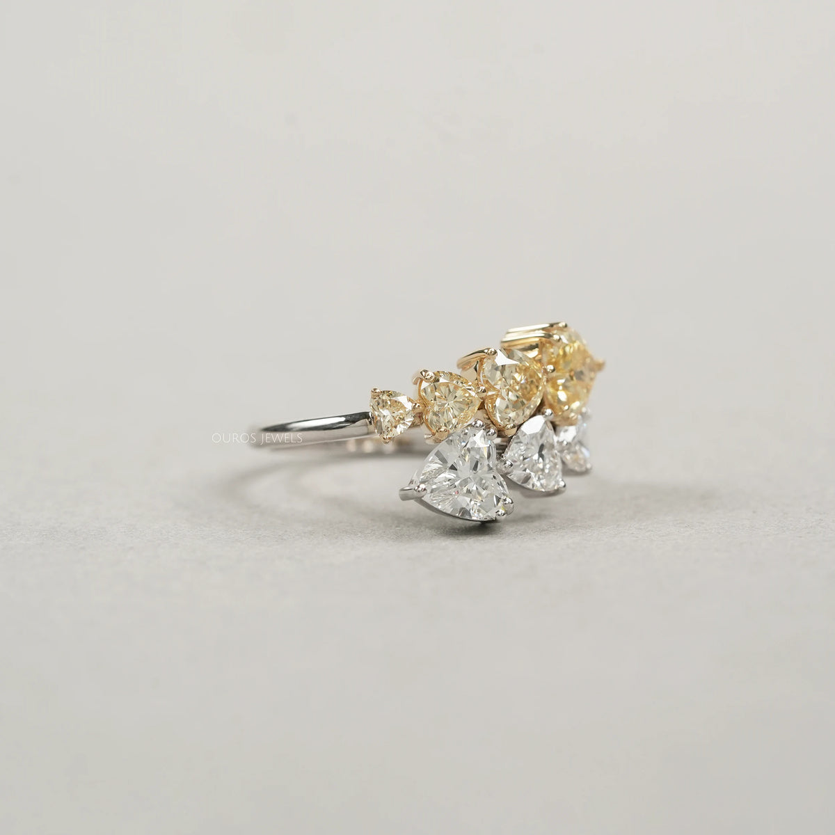 Yellow Heart Cut Lab Grown Diamond Bypass Ring Rings