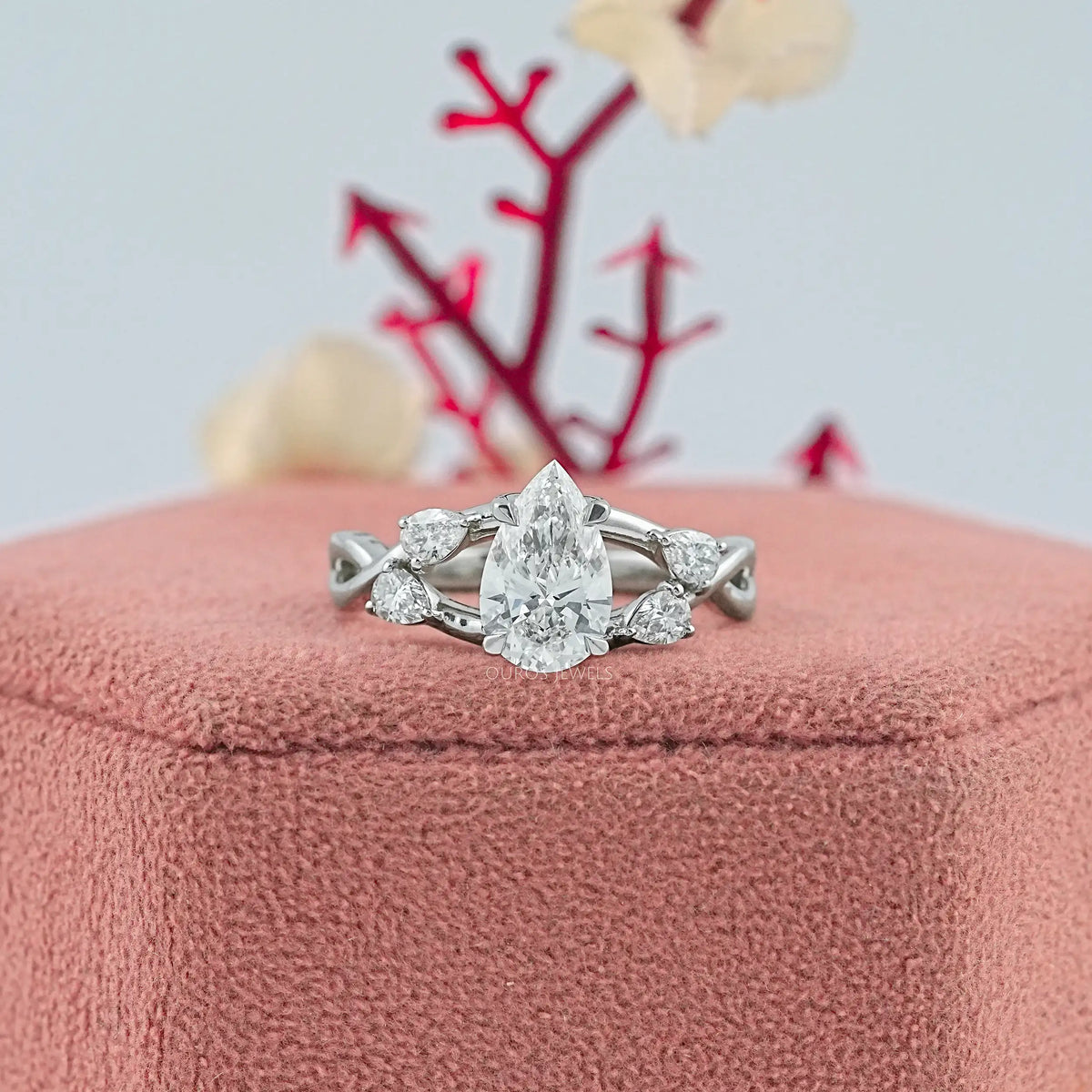 Infinity Pear Lab Diamond Engagement Ring Ring