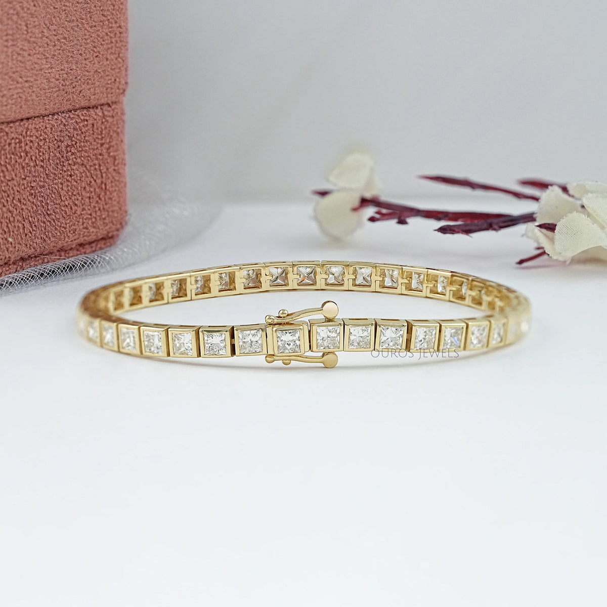 Princess Cut Lab Grown Diamond Tennis Bracelet Bracelet