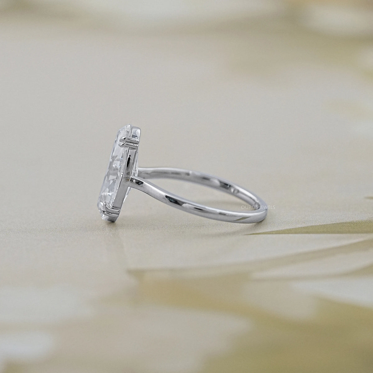 Old Mine Moval Lab Diamond Solitaire Engagement Ring Ring