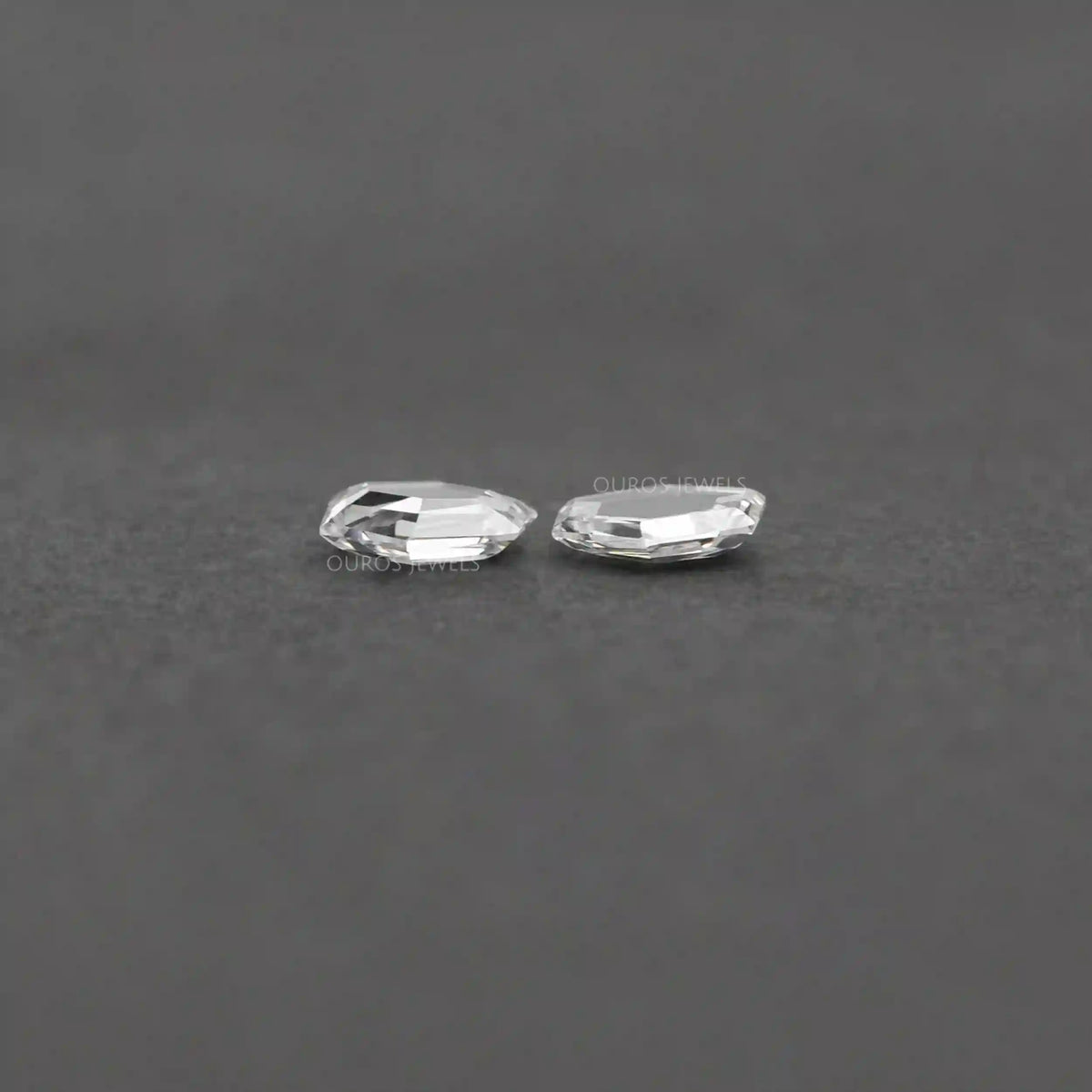 Rose Cut Hexagon Shape Lab Grown Diamond Pair Loose