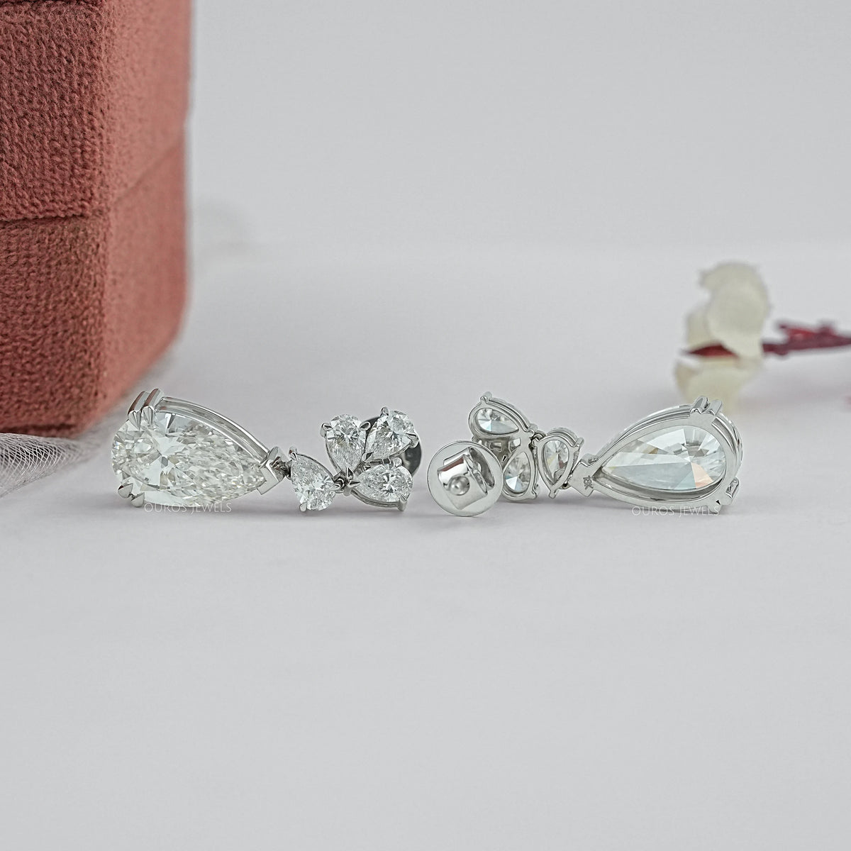 Pear Lab Diamond Drop Dangle Earrings Earrings