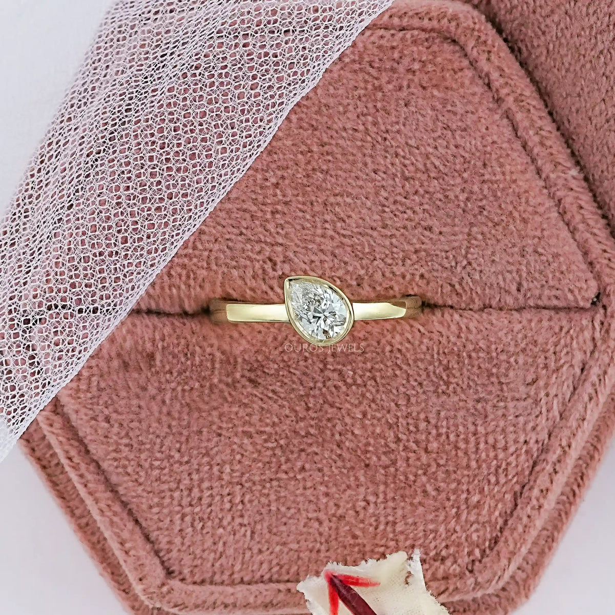 Bezel Set Lab Diamond Solitaire With Accent Ring Ring