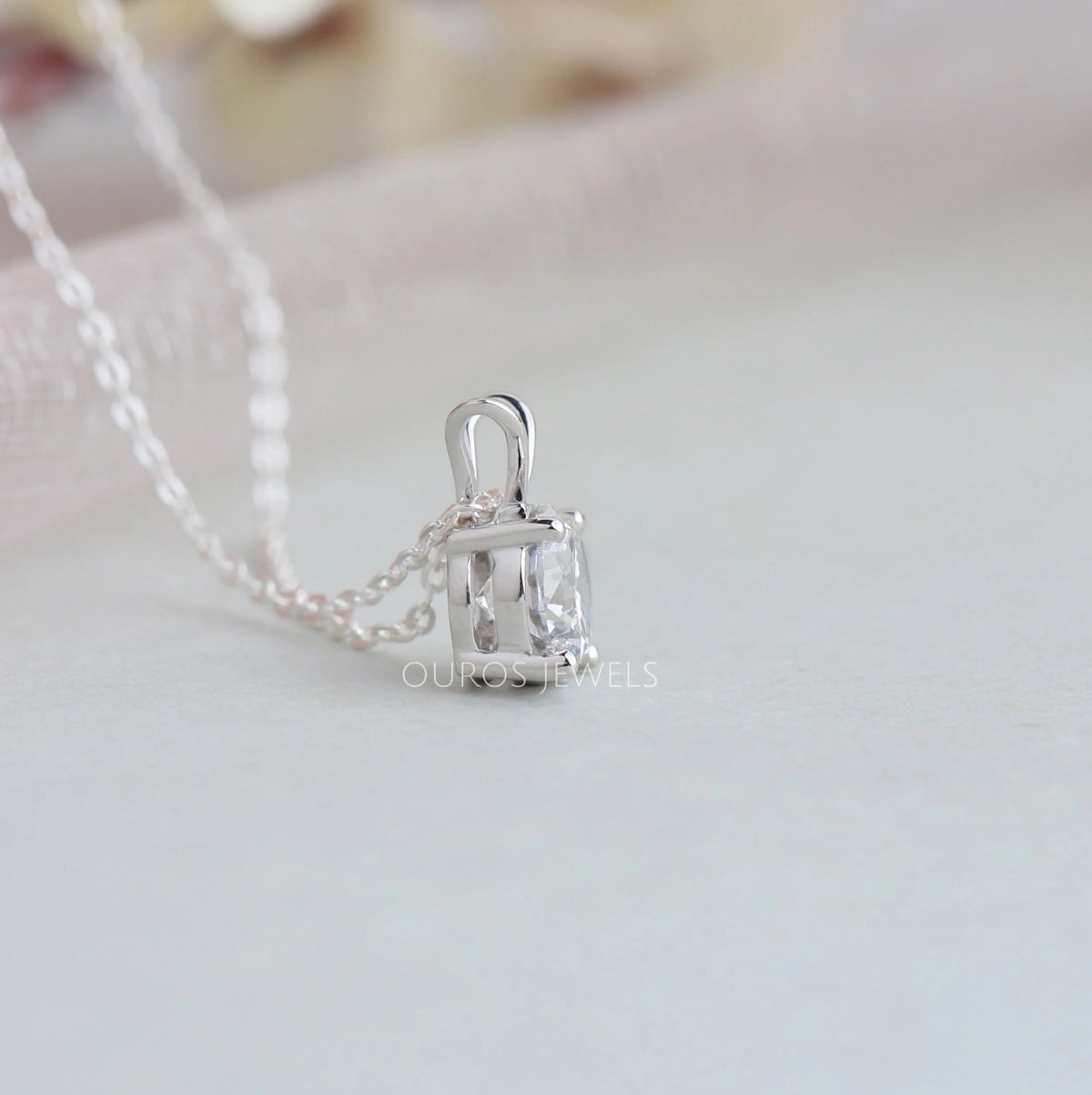Round Lab Grown Diamond Bail Pendant FREE GIFT Necklaces