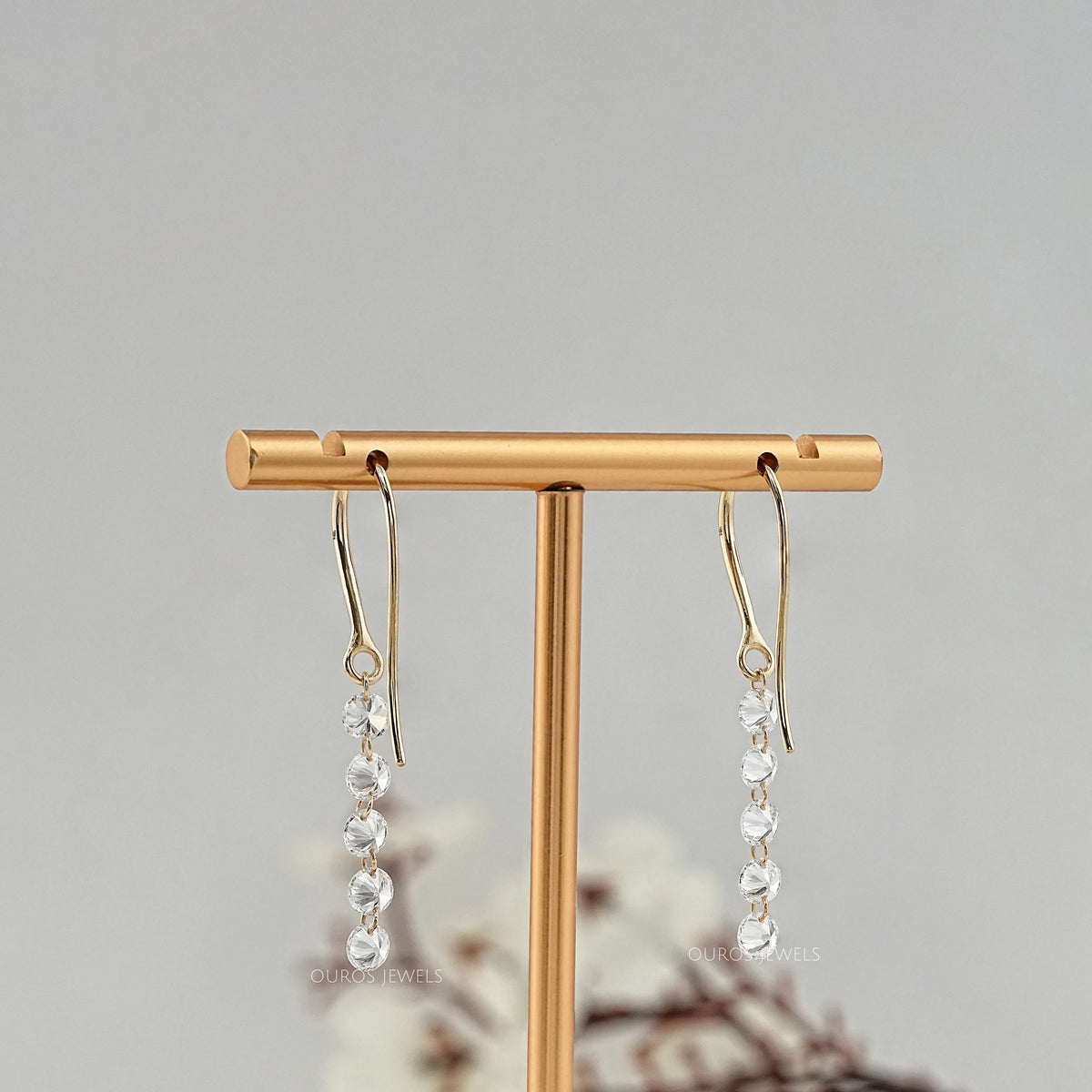 Lab Grown Round Diamond Wire Hook Back Dangle Earrings Earring
