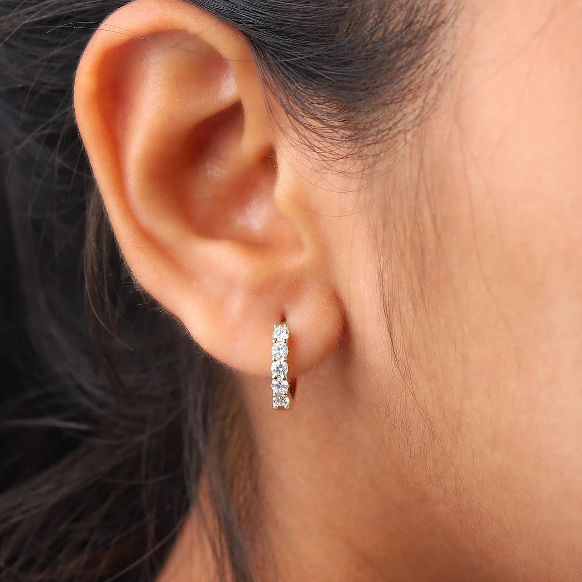 Round Cut Diamond Hoop Earrings Earring