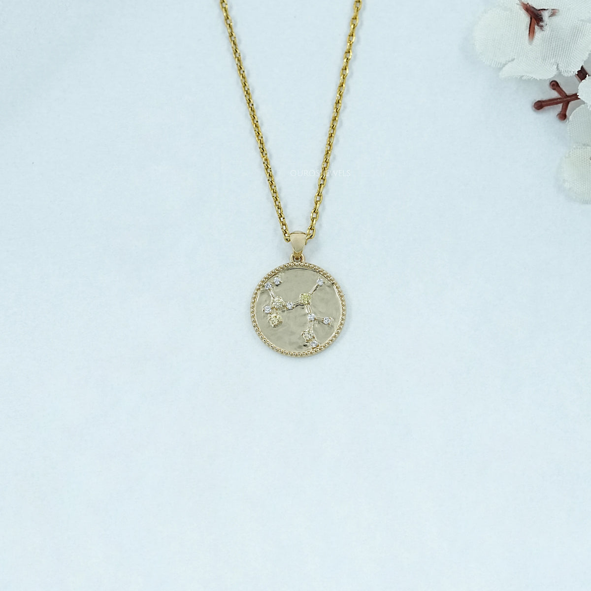 Sagittarius Sign Zodiac Yellow Gemstone Pendant Necklaces