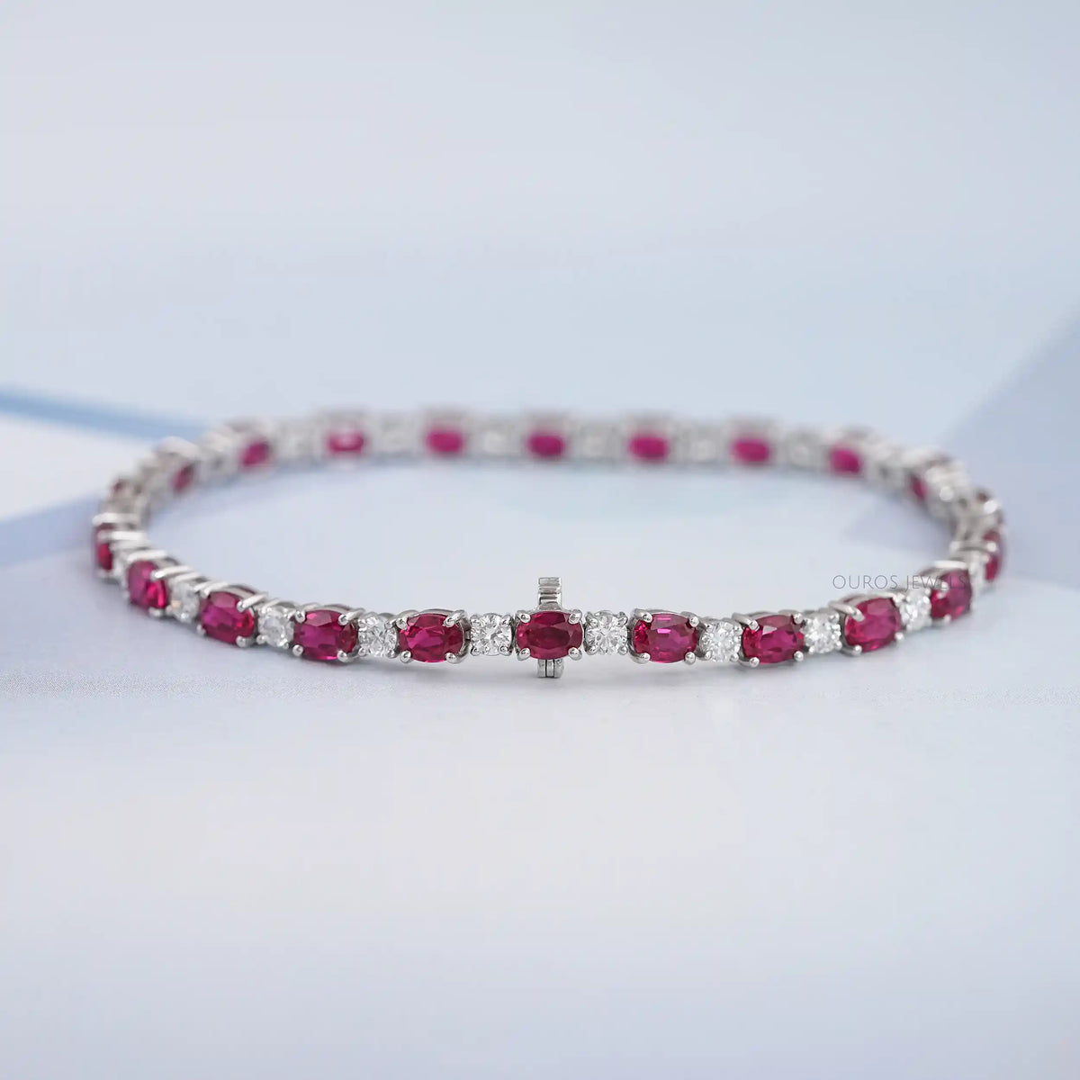 Ruby Oval Gemstone Bracelet