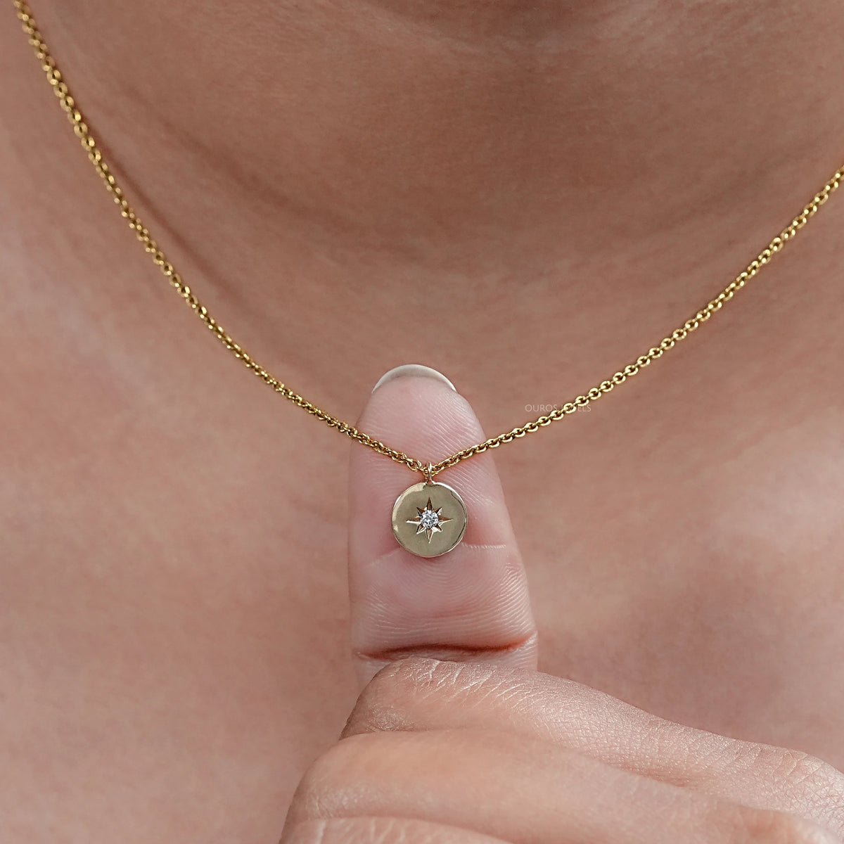 Star Round Cut Lab Grown Diamond Pendant Necklaces
