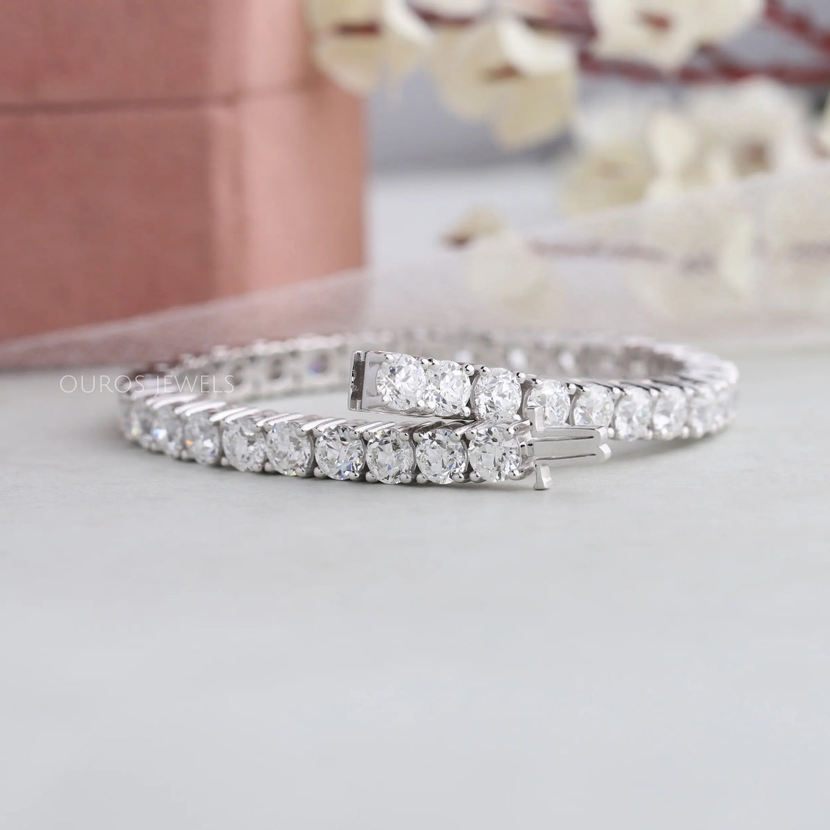 Old European Round Cut Lab Diamond Tennis Bracelet