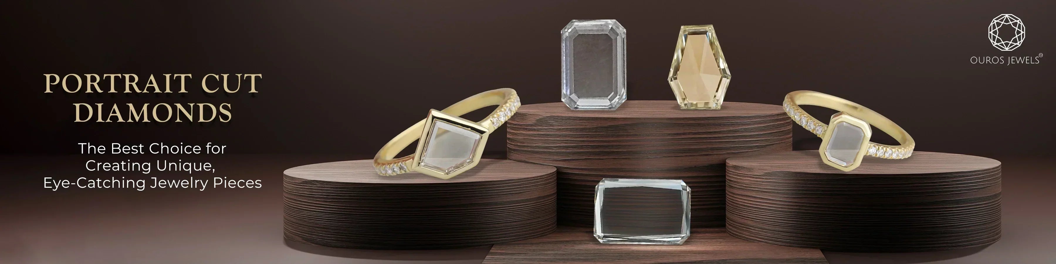 image showing portrait cut diamond and its engagement rings