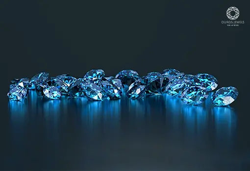 Brilliant round cut blue diamonds