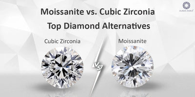 [Moissanite vs. Cubic Zirconia: Top Diamond Alternatives - Comparison of two popular diamond alternatives, highlighting their appearance and characteristics]-[ouros jewels]