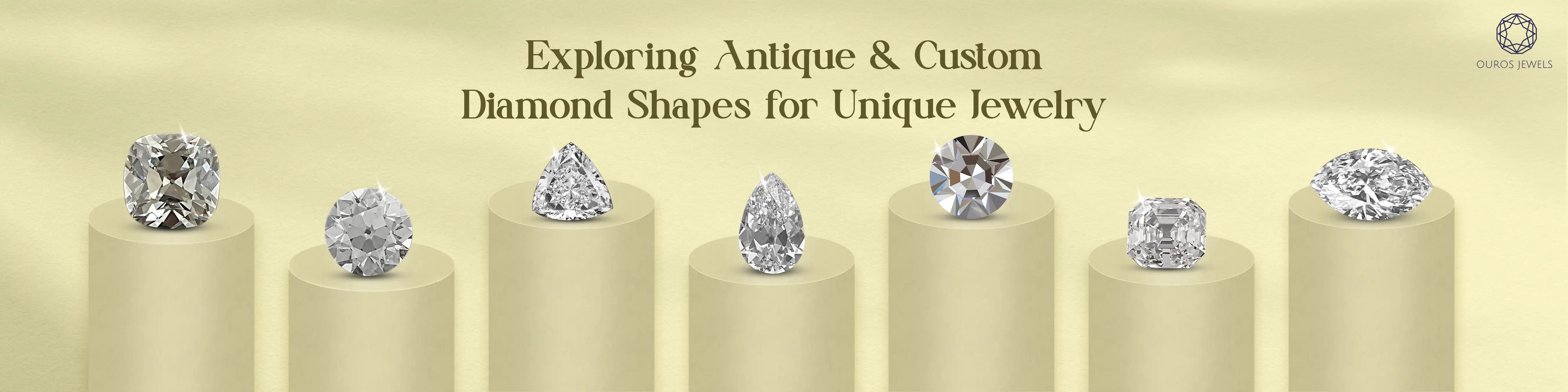Image showing antique and custom diamond shapes for unique jewelry designs 