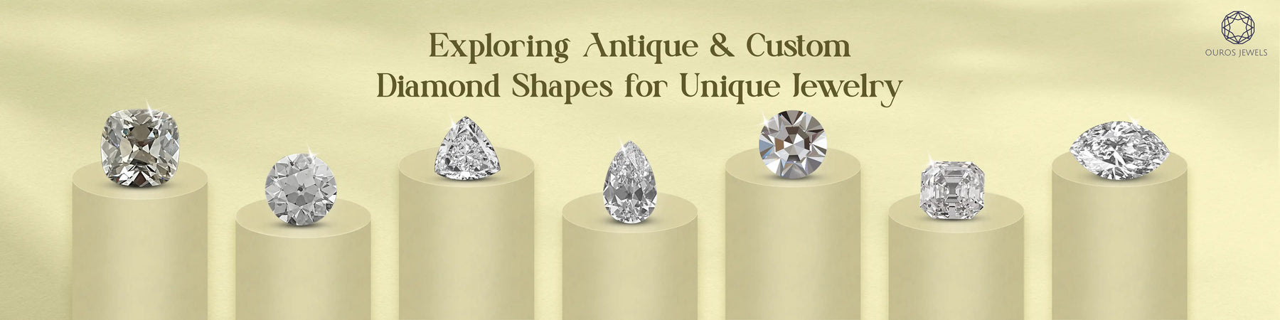 Image showing antique and custom diamond shapes for unique jewelry designs 