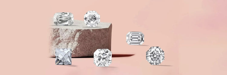 image Showing Modified Lab grown Brilliant Cuts diamonds in Princess, radiant, emerald and many more shape 