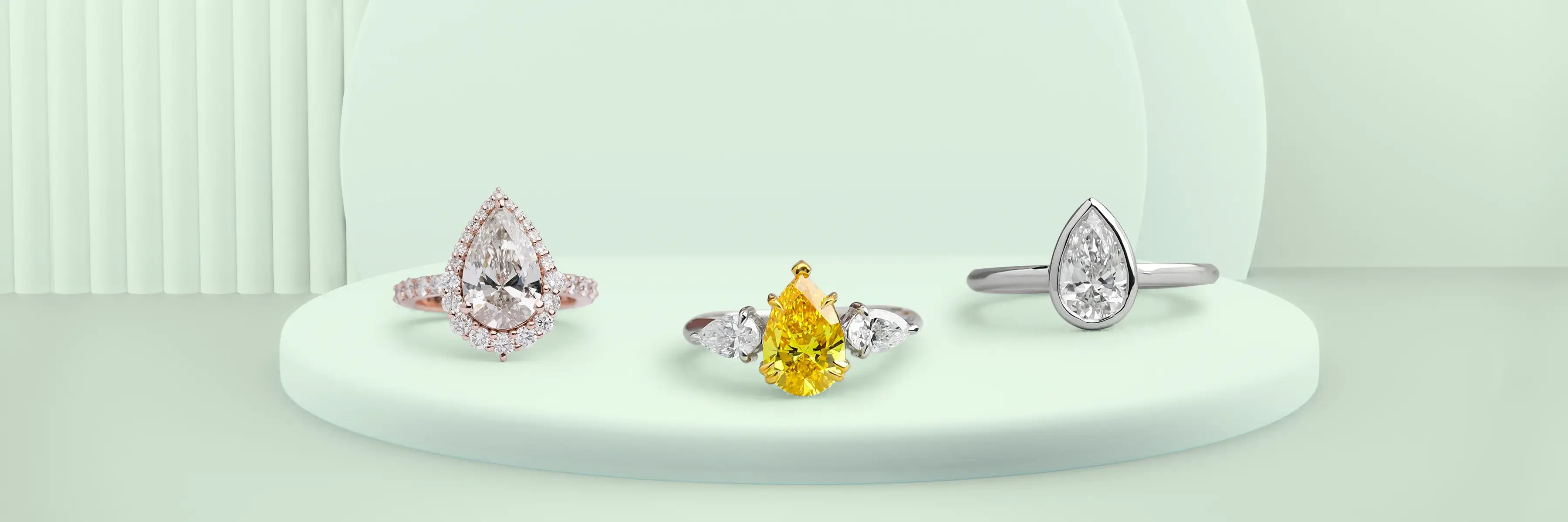 Bague de fiançailles avec diamant en forme de poire