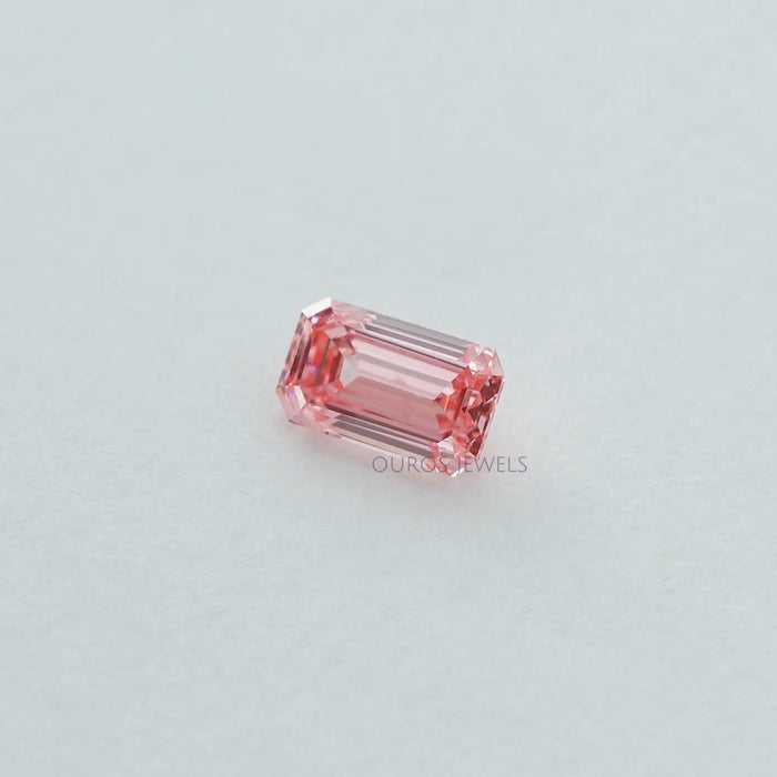 0.24 Carat Each Pink Emerald Cut Lab Grown Diamond Ouros Jewels