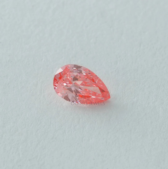 0.31 carat pink pear shape loose lab created diamonds