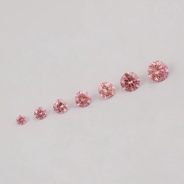 Fancy Pink Round Cut Lab Diamond Loose