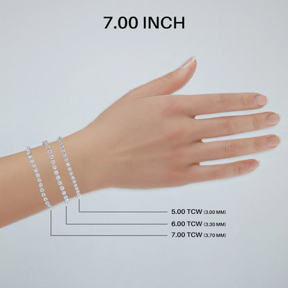Round Diamond Tennis Bracelet in 5.00 | 6.00 | 7.00 TCW