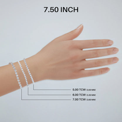 Round Diamond Tennis Bracelet in 5.00 | 6.00 | 7.00 TCW