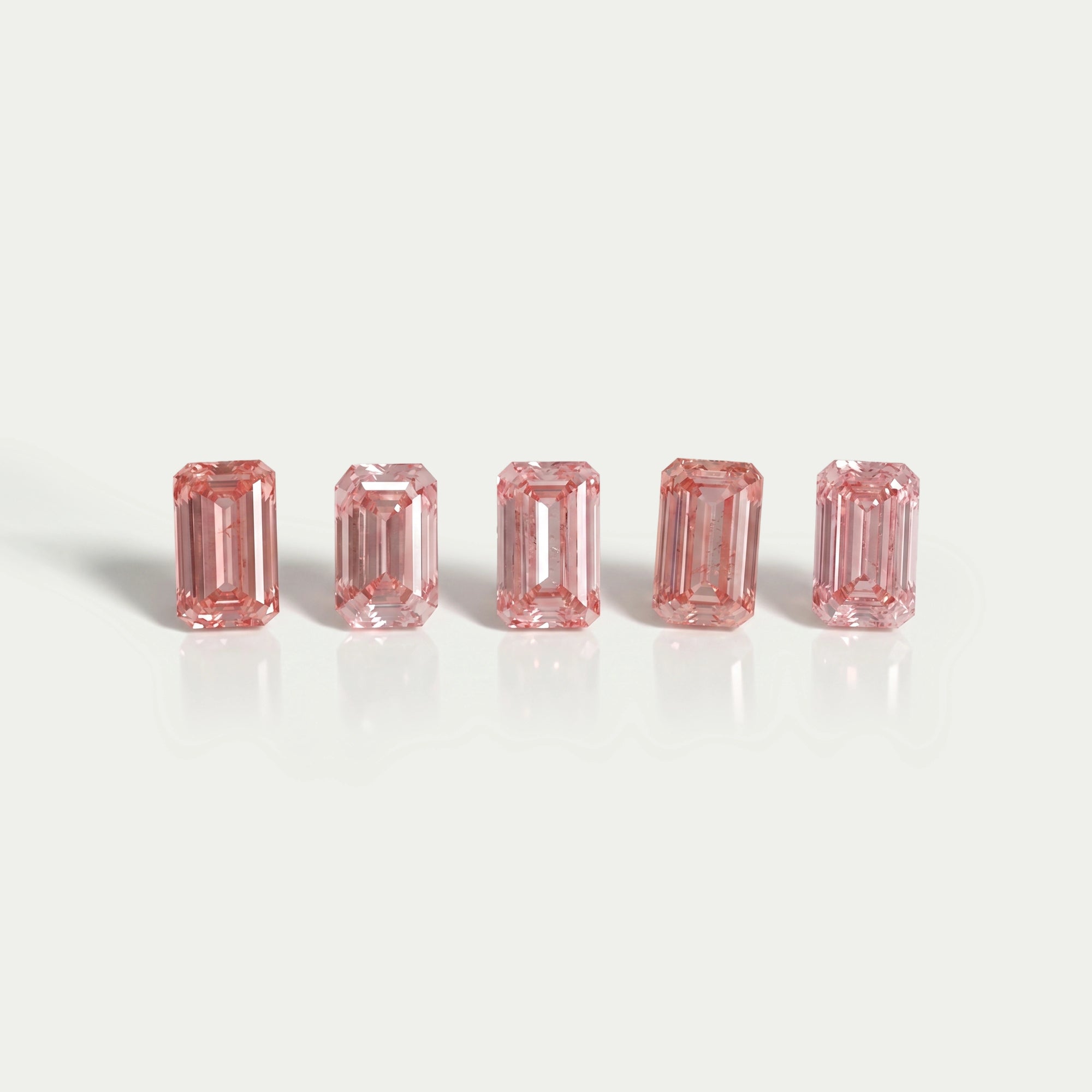 Pink Emerald Cut Lab Grown Diamond Loose