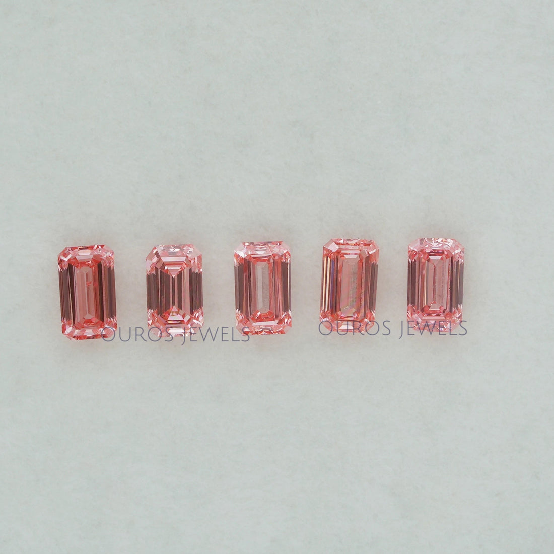 Pink Emerald Cut Lab Grown Diamond Loose