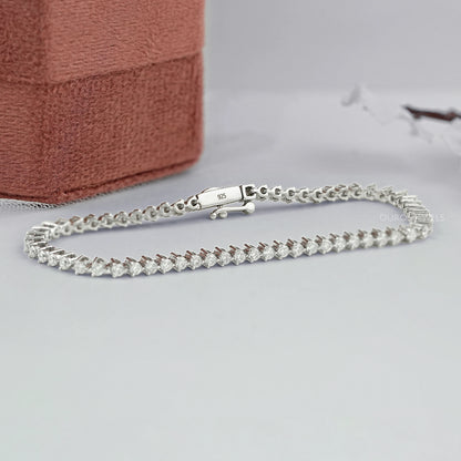 Brilliant Round Lab Diamond Tennis Bracelet Bracelet