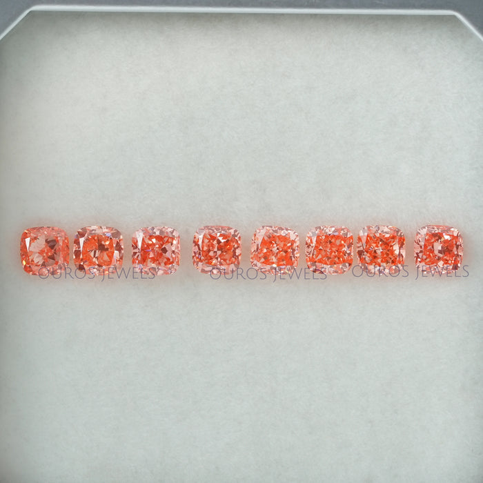 front view of 0 3 carat diamond pink cushion cut man made diamonds loose