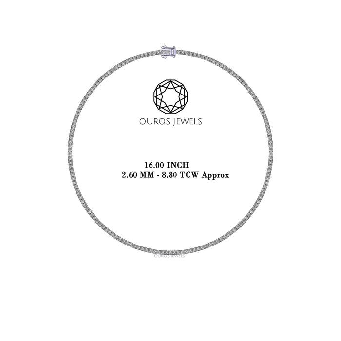 Stunning Round Cut Lab Diamond Tennis Necklace