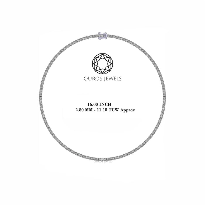 Stunning Round Cut Lab Diamond Tennis Necklace