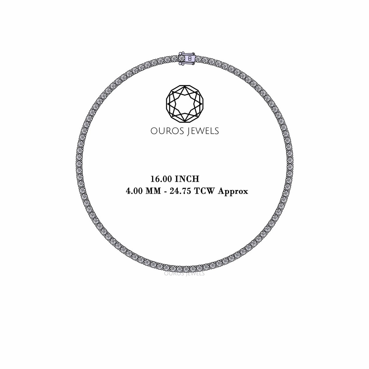 Stunning Round Cut Lab Diamond Tennis Necklace 4.00 MM Necklaces