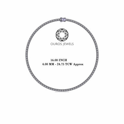 Stunning Round Cut Lab Diamond Tennis Necklace 4.00 MM Necklaces