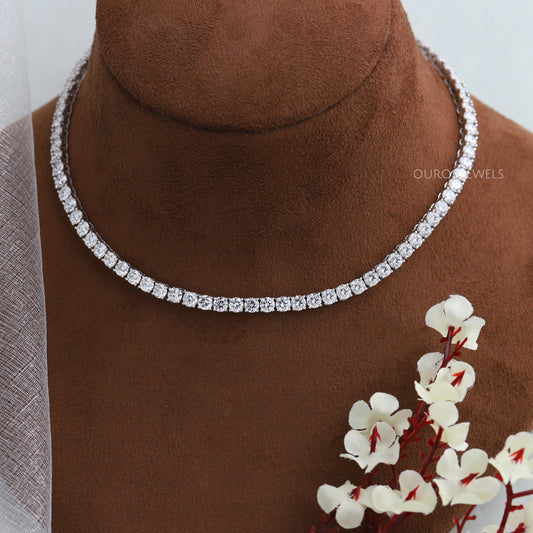 4.50 MM Round Cut Lab Diamond Necklace
