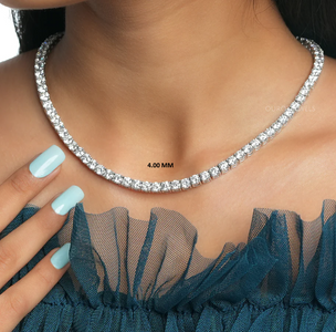 Stunning Round Cut Lab Diamond Tennis Necklace