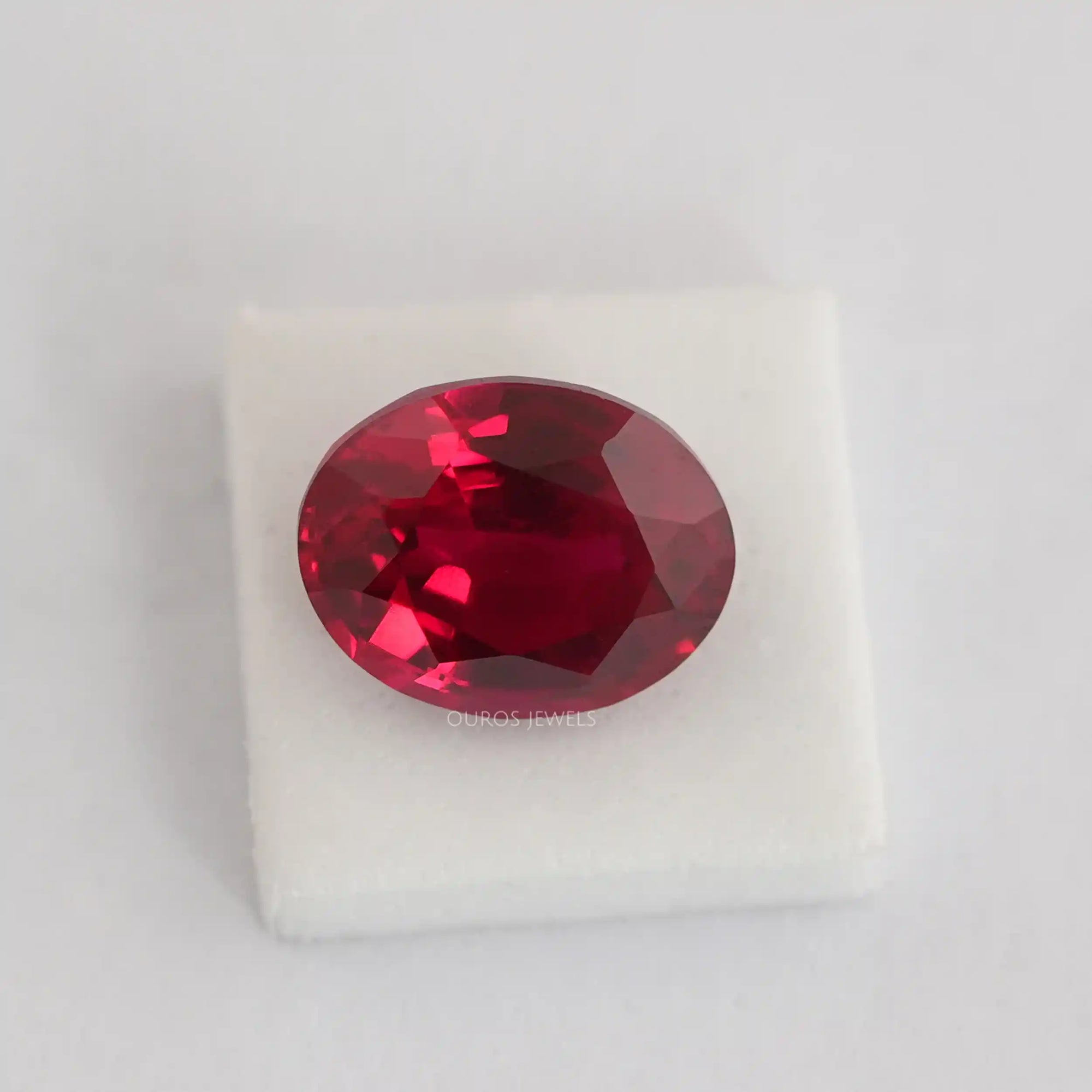 Zambian Ruby Oval Cut Gemstone With IGI Certified Diamond