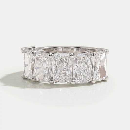 Five Stone Radiant Lab Diamond Wedding Ring Ring