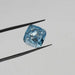 5.00 carat blue cushion cut lab grown diamond loose holded with tweezer