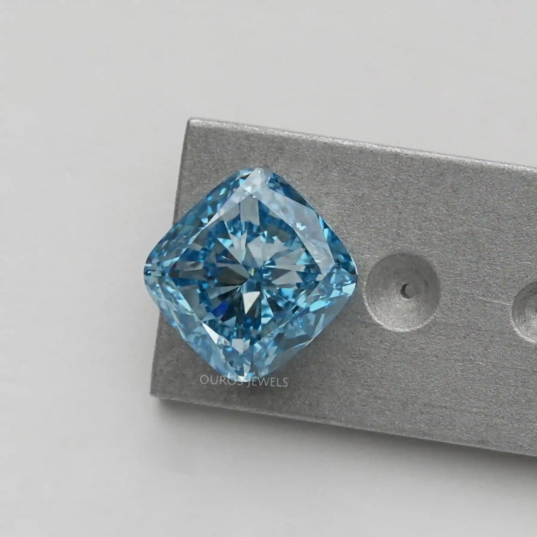 5.00 Carat Blue Cushion Cut Lab Diamond Loose