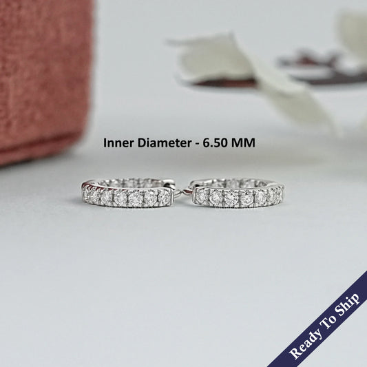 Lab Grown Round Cut Diamond Hoop Earrings Earrings