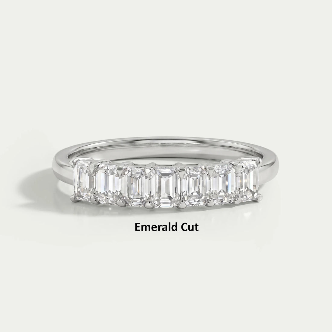 Seven Stone Lab Diamond Wedding Band Rings